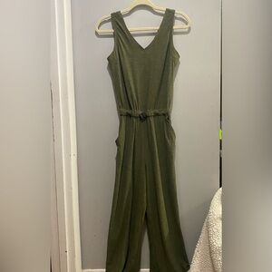 Olive green wide leg tummy snatching jumper